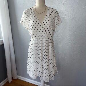 LOFT Black and White Polka Dot Mini Dress